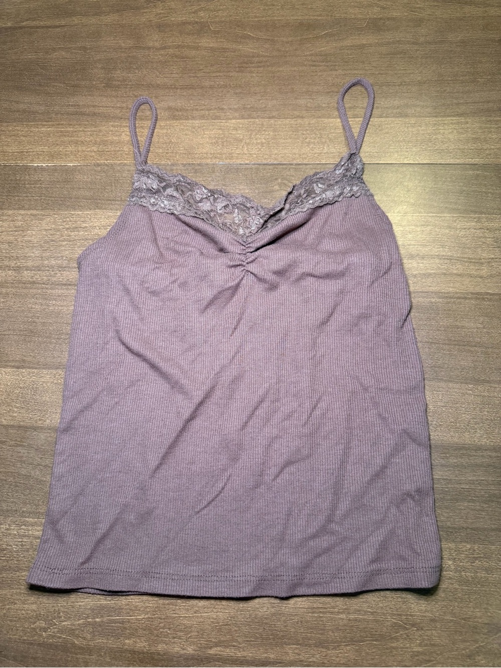 Self Esteem Self E Lace Trim Cinched Ribbed Cami Tank Top - Size M